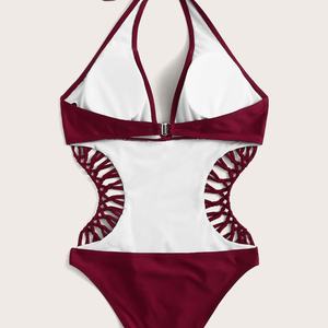 Maillot de bain une pièce de luxe 2025 pour femme, micro bikini string personnalisé, imprimé floral et carreaux colorés, avec logo - Product Image 4