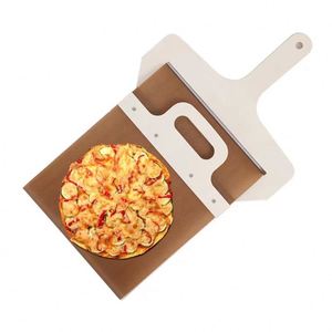 Pelle à pizza coulissante pliable en bois massif 40x40x3cm, résistante au four, ustensile de cuisine pour la cuisson - Product Image 1