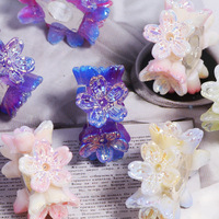 Perles de résine en forme de fleur à grand trou, entretoises, vente en gros, pour DIY, chaînes de téléphone, porte-clés, stylos