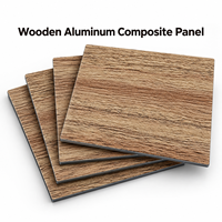 Panneau composite bois-aluminium grain de bois 4 mm 4x8 pieds, plaque ACP revêtue de PVDF pour bardage extérieur d'hôtel