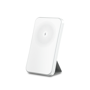 OJD 2 en 1, Base de Carga Inalámbrica Magnética de 5000 mAh, Carga Rápida de 10 W/15 W, Batería de Litio-Polímero, Soporte Blanco con Entrada Tipo C - Product Image 1