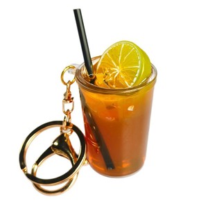 Porte-clés PLA en forme de tasse de boisson simulée de 5 cm, style thé glacé de Hong Kong, mini ornement suspendu en forme de sachet de thé, vente en gros, petits articles alimentaires en vrac - Product Image 4