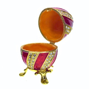 Elegante Scatola Portagioie in Metallo Stile Fabergé Russo con Cristalli, Fornitore Cinese - Product Image 6
