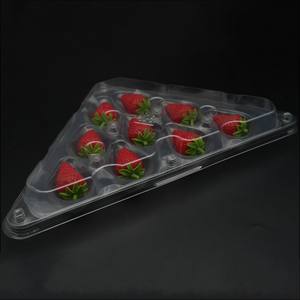 Plástico reciclado de grado alimenticio de fábrica, caja de fresas de 500g, contenedor de embalaje de concha de fruta fresca con orificio de aire - Product Image 1