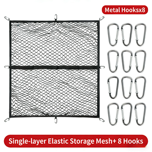 Red de Carga Elástica de Una Sola Capa Tenghui de 4'*4' con Bolsa de Almacenamiento y 8 Ganchos Resistentes al Óxido para Uso en ATV, SUV, UTV, Camiones y Barcos, Color Negro - Product Image 1