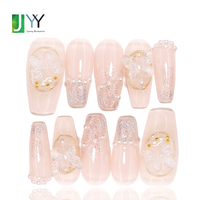 Ongles en acrylique 3D de luxe, design personnalisé, faits à la main, résistants et durables, taille moyenne, vente en gros