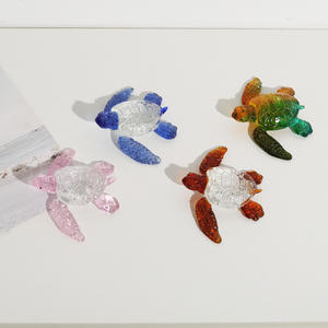 Figurine de tortue de mer polie en cristal écologique, ornement animal marin pour la décoration intérieure, cadeaux d'anniversaire, presse-papiers - Product Image 4