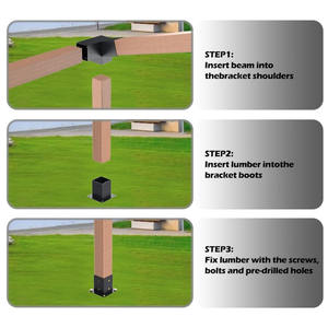 Soporte de Anclaje para Postes de Acero Inoxidable de Alta Resistencia con Recubrimiento en Polvo para Postes de Barandilla de Tubo de Madera, Accesorios para Cercas de Concreto - Product Image 3