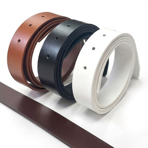 Sangle de ceinture classique en cuir de vachette italien d'origine coréenne 30mm x 130cm 5 trous de remplacement sans boucle Vente directe usine - Product Image 4