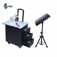 YABA Grande Capacité Tattoo Trolley Case Boîte à Bagages de Transport Facile avec Roues Silencieuses et Poignées Accoudoir de Tatouage