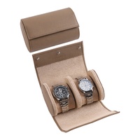 Étui de rangement pour montres, 2 emplacements, portable, luxe, en cuir PU, personnalisable avec logo, boîte de rangement pour montres