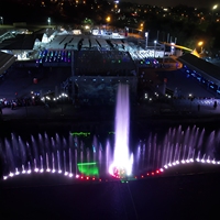 Fontaine flottante pour lac avec spectacle de lumière laser et affichage musical synchronisé pour aménagement paysager extérieur commercial