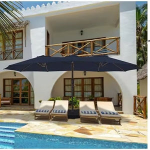 Sombrilla de <span class=keywords><strong>Patio</strong></span> Rectangular Grande de Acero Inoxidable de Doble Cara de Diseño Moderno de 15 pies, Sombrilla de Jardín para Exteriores - Product Image 1