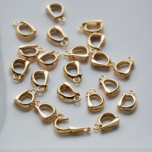 Cierre de cobre chapado en oro con forma de gota de 7x11mm y 8x13mm para la fabricación de pulseras y accesorios de joyería - Product Image 2