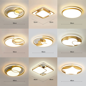 Lustre moderne rond carré en or noir 3CCT, lampe suspendue LED pour <span class=keywords><strong>plafond</strong></span>, pour <span class=keywords><strong>chambre</strong></span> à coucher - Product Image 3