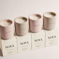 Bougie parfumée artisanale NOVA, sur mesure, promotionnelle, premium, aromathérapie, pour la maison, longue durée, 100% bio.