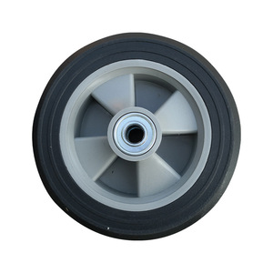 Solid Rubber Caster <b>Wheels</b> 8 Inch Ball Bearing Firm Tread For Handcart Tool <b>Cart</b> - Product Image 4