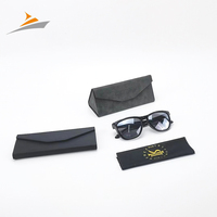 Étui à lunettes de soleil de haute qualité étuis à lunettes portables personnalisés grand emballage de lunettes étui à lunettes triangle pliable