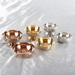 Ciotole per <span class=keywords><strong>Gelato</strong></span> in Acciaio Inossidabile, Coppette Metalliche Riutilizzabili con Piedino per Dessert, Insalata, Frutta, Sundae, Snack, Condimenti, Budini e Piatti da Servizio - Product Image 1