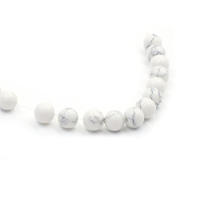 Filo di Perle Sfuse all'Ingrosso in <span class=keywords><strong>Pietra</strong></span> Naturale <span class=keywords><strong>Howlite</strong></span> Bianca per Creazione di Gioielli MS002 - Product Image 3