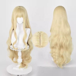 Venta al por mayor Shugo Chara <span class=keywords><strong>Anime</strong></span> 100cm largo Rubio rizado Mashiro Rima peluca Cosplay sintético resistente al calor Peluca de pelo - Product Image 1
