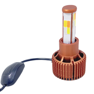 Bombillas de faro LED de alta potencia para coche/motocicleta, 4 colores, 4 intermitentes laterales, ventilador de temperatura integrado de 6000K, frontal