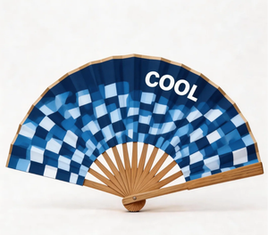 Abanicos Plegables Grandes Personalizados con Impresión UV Reactiva, Abanico de Bambú Plegable de 13 Pulgadas, Abanico Grande para Eventos - Product Image 6