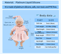 Poupée Reborn en Silicone 100% Naturel de 7 Pouces, Mini Poupée Fille Endormie Réaliste pour Enfants, Jouet Anti-Stress