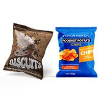 Sachet d'emballage alimentaire laminé personnalisé en plastique avec joint arrière en feuille métallique de haute qualité pour snacks, chips, pop-corn et croustilles