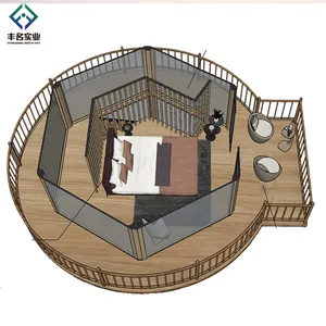 Kits de cabine de montagem fácil, estrutura de aço para montagem de cabine de acampamento, casa profissional, 2 andares