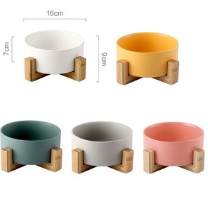 Support surélevé personnalisé pour chat et chien, bol en céramique de marbre, imprimé blanc, Style japonais, haute qualité, vente en gros - Product Image 4
