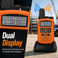 XUNLIBAO 9200 Mini Talkie-walkie UHF à double écran rechargeable, radio bidirectionnelle 3W avec lampe de poche pour hôtel, commerce de détail, extérieur et voyage