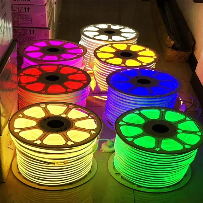 Custom made color skin 360 round 2.5cm/cut 12V 6*12mm waterproof soft silicone led neon flex