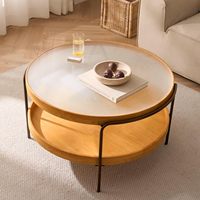 Tables basses en bois massif de style rustique moderne de luxe Senwell avec pieds en métal, meubles de salon écologiques