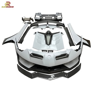 Nuevo Kit de Carrocería Adicional Estilo SVJ de Fibra de Carbono Semibrillante con Tejido Twill para Parachoques y Alerón Trasero de Lamborghini Aventador LP700 - Product Image 1