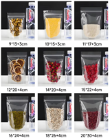 Sacs en plastique PET transparents givrés avec fermeture éclair pour emballage alimentaire, pochettes Ziplock mates transparentes, pochettes Zip Lock personnalisées avec logo