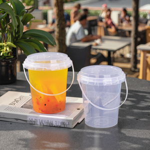 Dùng Một Lần 24Oz 32Oz Xô Takeaway Uống Cup Bong Bóng Boba Trà Trái Cây Rõ Ràng PP Cốc Nhựa Với Xử Lý Và Nắp - Product Image 2