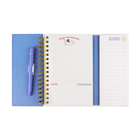 Agenda A5 à spirale avec reliure dorée, porte-stylo, élastique, intercalaires et motif chien mignon imprimé