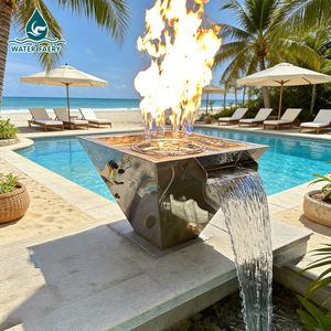 Cascade d'eau et de feu en acier inoxydable Water Faery <span class=keywords><strong>pour</strong></span> <span class=keywords><strong>piscine</strong></span> de jardin moderne, effet paysager spectaculaire - Product Image 3