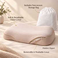 Vente en gros oreiller cervical ergonomique respirant à contour 3D, housse amovible, support de cou en mousse polyuréthane moulé