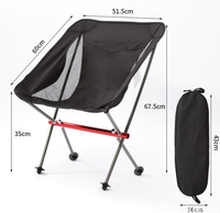 Chaise de randonnée confortable pour l'extérieur avec cadre en aluminium, pieds en cabriole - Conception compacte et robuste pliable pour le camping et la randonnée