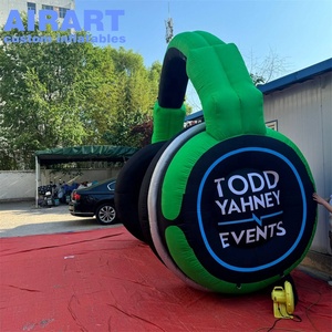 In logo hoạt động trang trí <span class=keywords><strong>Inflatable</strong></span> Tai nghe vòm, <span class=keywords><strong>Inflatable</strong></span> tai nghe màu xanh lá cây Cổng Tò Vò - Product Image 4
