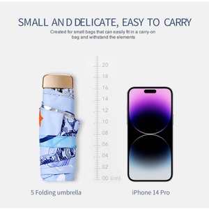 Paraguas Promocional Mini Manual Moderno de 19 Pulgadas, 6 Pliegues, Fácil de Abrir y Cerrar, Protección UV para Verano, Sunny Kinte SK-0133 - Product Image 3