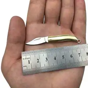 Promotional Folding Brass Keychain Blade Knife Gift Mini Pocket Knife For Small Tool