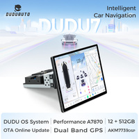 DUDUAUTO Autoradio 1Din Android Carplay Système Intelligent Auto Radio de Voiture Rotation à 360 Degrés Lecteur Universel