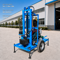 150m 200m machine portable sur roues de forage rotatif à boue pour puits d’eau diesel 25CV foreuse de puits d’eau