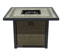 Table carrée de foyer à gaz en aluminium de mobilier d'extérieur à prix compétitif