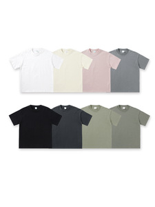 T-shirt décontracté surdimensionné en coton pour <span class=keywords><strong>homme</strong></span>, 100 % coton tricoté 300 g/m², col rond, manches courtes, impression sérigraphique, <span class=keywords><strong>surchemise</strong></span> vierge - Product Image 1