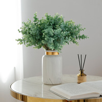 Rangkaian Daun Eucalyptus Sutra Buatan untuk Dekorasi Rumah & Pernikahan, Hiasan Bunga untuk Interior/Eksterior, Grosir