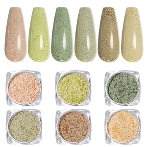 ผงกำมะหยี่สีมาการอง 6 สี ผงวิ้งประกายสำหรับตกแต่งเล็บ ผงกำมะหยี่เนื้อนุ่มหรูหรา ให้เอฟเฟกต์น้ำตาล สำหรับตกแต่งเล็บ - Product Image 1